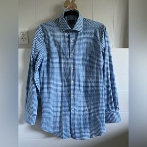 VanHeusen dress shirt blue white checkered